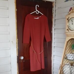 MM Lafleur Terracotta Long Sleeve Dress